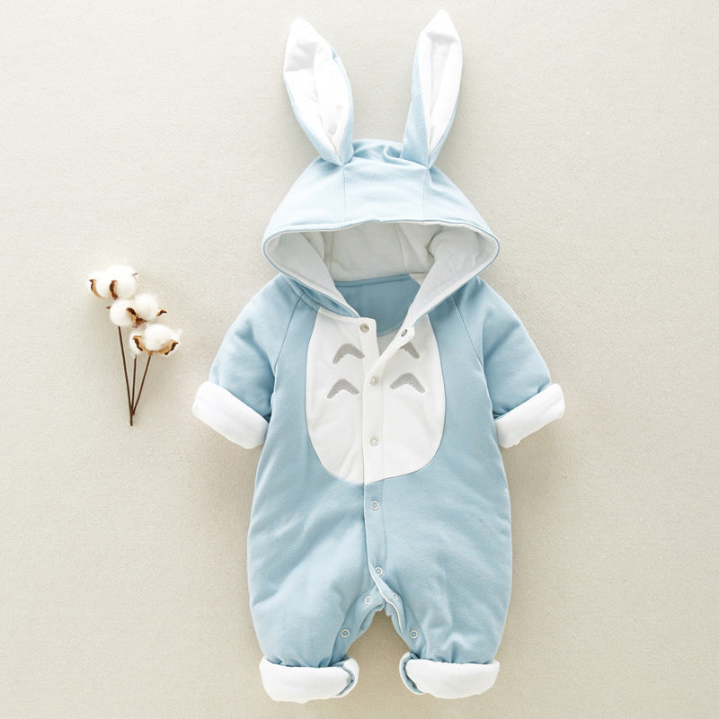 Cotton Padded Hooded Baby Romper – Thickened Chinchilla Hooded Onesies for Newborns & Infants - LIFE STORES UGANDA