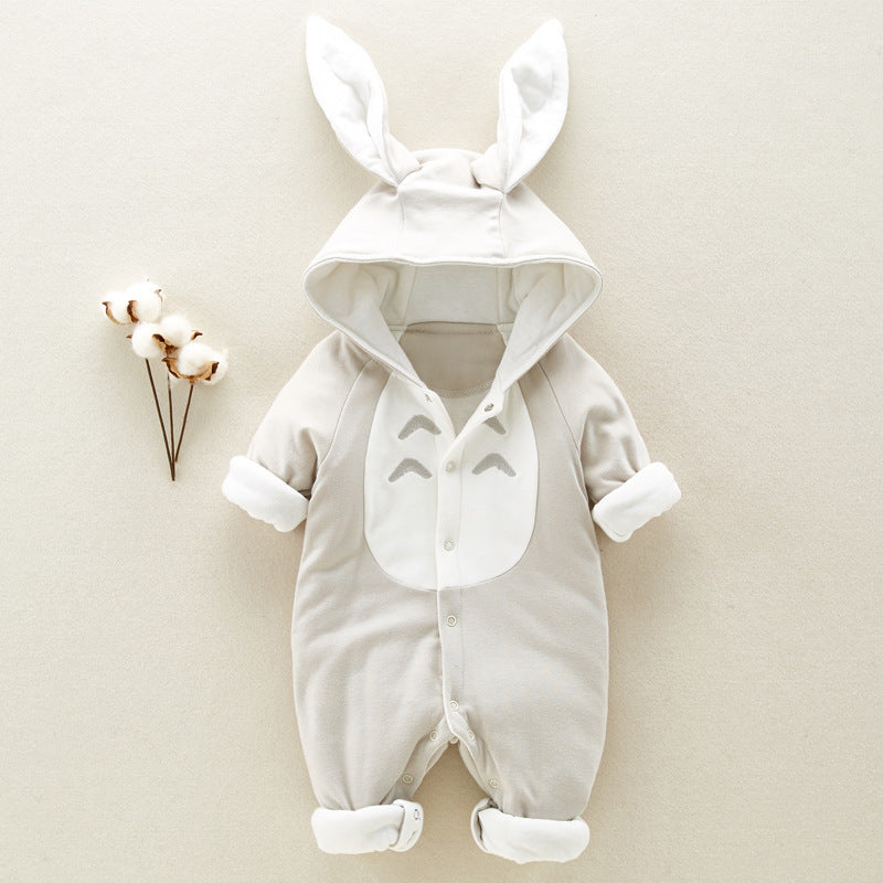 Cotton Padded Hooded Baby Romper – Thickened Chinchilla Hooded Onesies for Newborns & Infants - LIFE STORES UGANDA