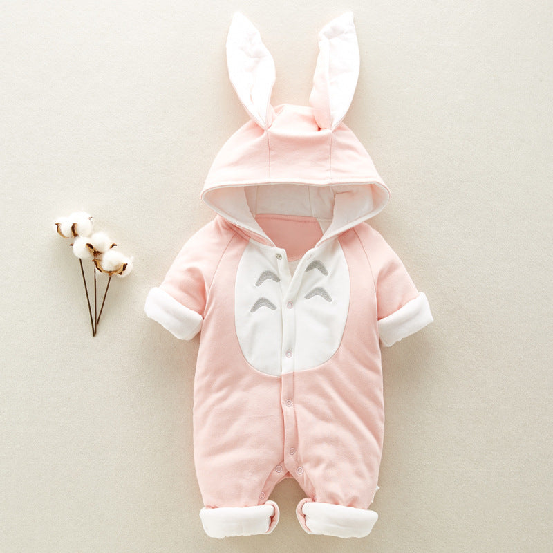 Cotton Padded Hooded Baby Romper – Thickened Chinchilla Hooded Onesies for Newborns & Infants - LIFE STORES UGANDA