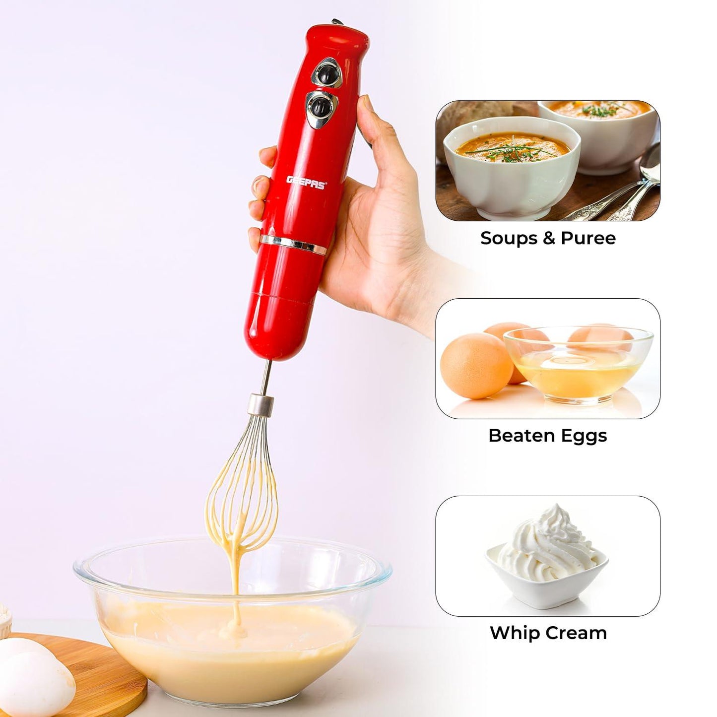 Geepas GHB6136 400W Hand Blender – Versatile & Powerful Kitchen Essential - LIFE STORES UGANDA