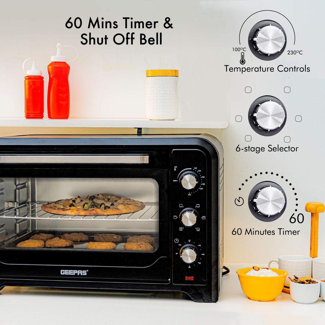 Geepas 42L Electric Oven with Rotisserie (GO4450) | 2000W Power, Multi-Function Cooking & Adjustable Temperature - LIFE STORES UGANDA