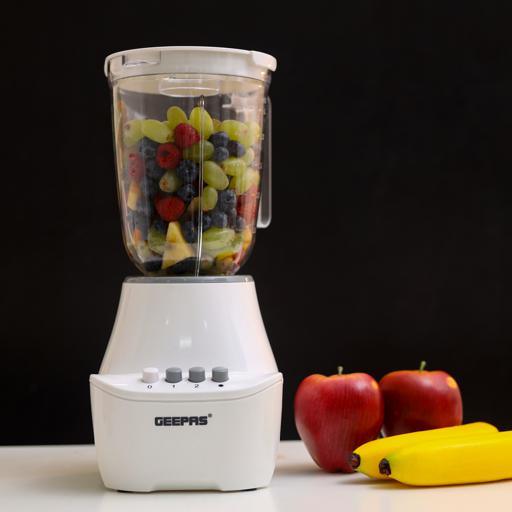 Geepas 400W 3-in-1 Blender | 1.5L Unbreakable Jar, 2 Stainless-Steel Blades, 2 Speed Settings, Pulse Function & Coffee/Spice Grinder - LIFE STORES UGANDA