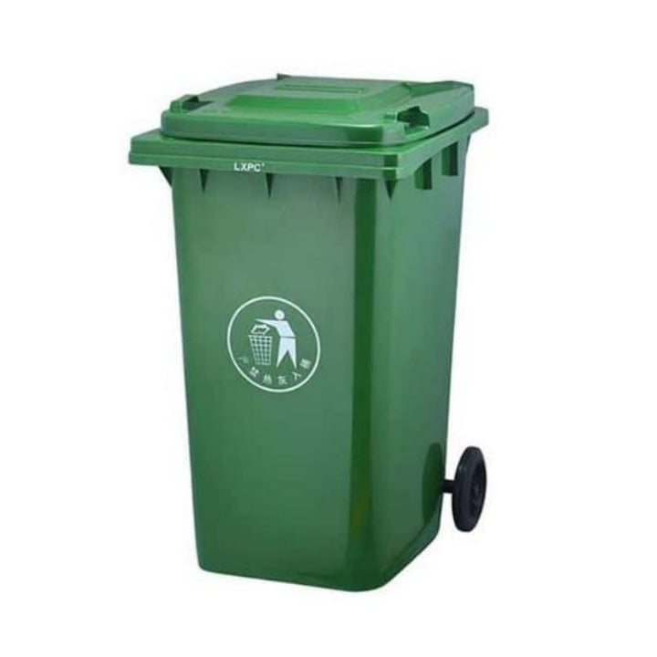 Outdoor Rubbish Bin with Lid – Heavy-Duty Plastic Waste Bin with Wheels for Home & Business