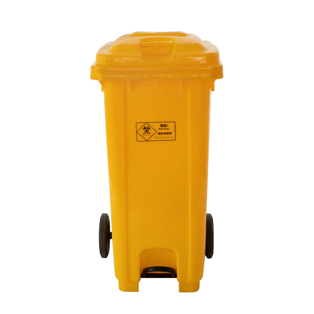 120L Pedal Mobile Garbage Bin – Plastic Dustbin with Wheels, Heavy-Duty Outdoor Waste Container