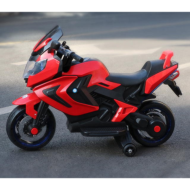 LED 12V Kids Electric Motorcycle | Ride-On Electric Sports Bike with Real Key Start, Lights & Music | Battery Operated Toy for Kids