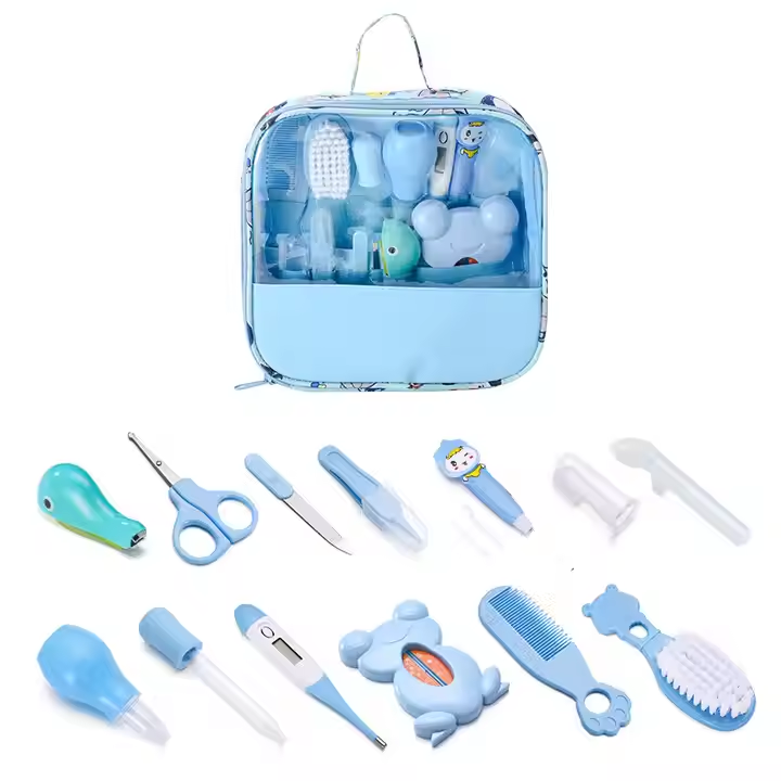 Newborn Baby Care Grooming Kit 13-Piece Set | Baby Nursing Kit with Hair Brush, Comb, Nail Clippers & More | Complete Daily Care Supplies