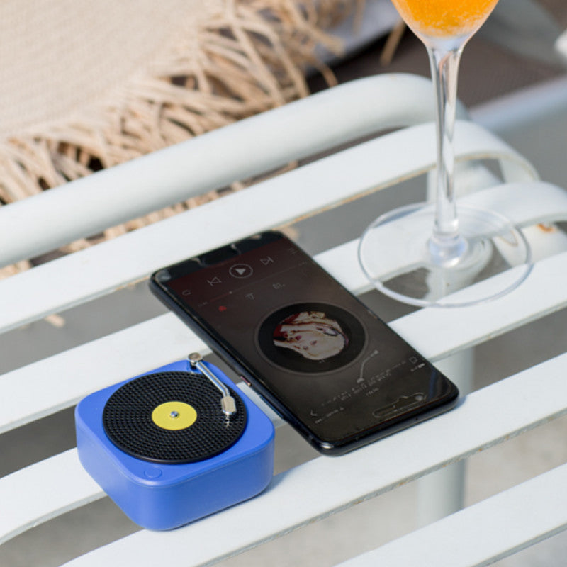 Wireless Mini Portable Vinyl-Style Bluetooth Speaker – Retro Design, Big Sound, Pocket Size! - LIFE STORES UGANDA