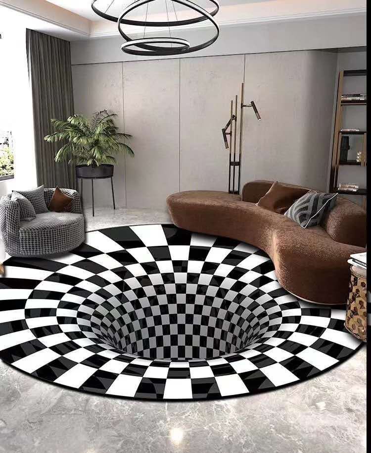 3D Vortex Illusion Carpet – A Stunning Optical Floor Mat to Transform Your Space - LIFE STORES UGANDA