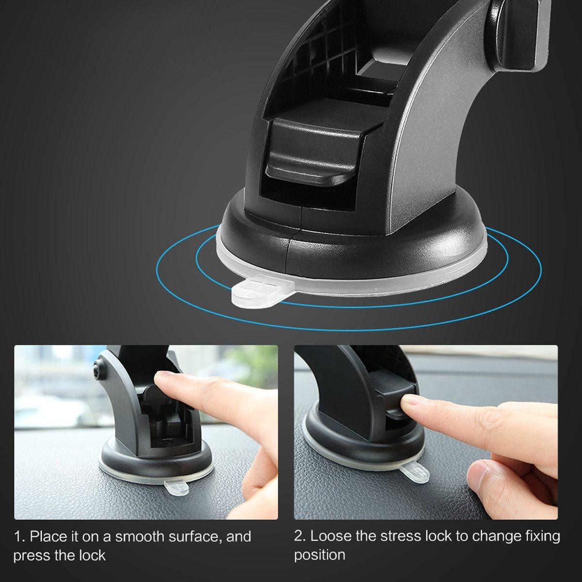 Car Phone Holder Long Rod Telescopic | Dashboard Suction Cup Type – Adjustable Height & Angle for Ultimate Convenience - LIFE STORES UGANDA