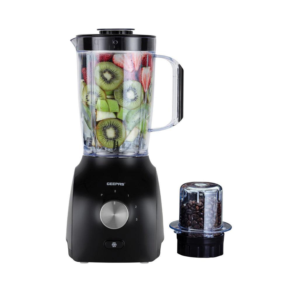 Geepas GSB5485 600W 2-in-1 Blender | Stainless Steel Blades, 2 Speed Control, Pulse Function, Overheat Protection, Ice Crusher & Coffee Grinder - LIFE STORES UGANDA