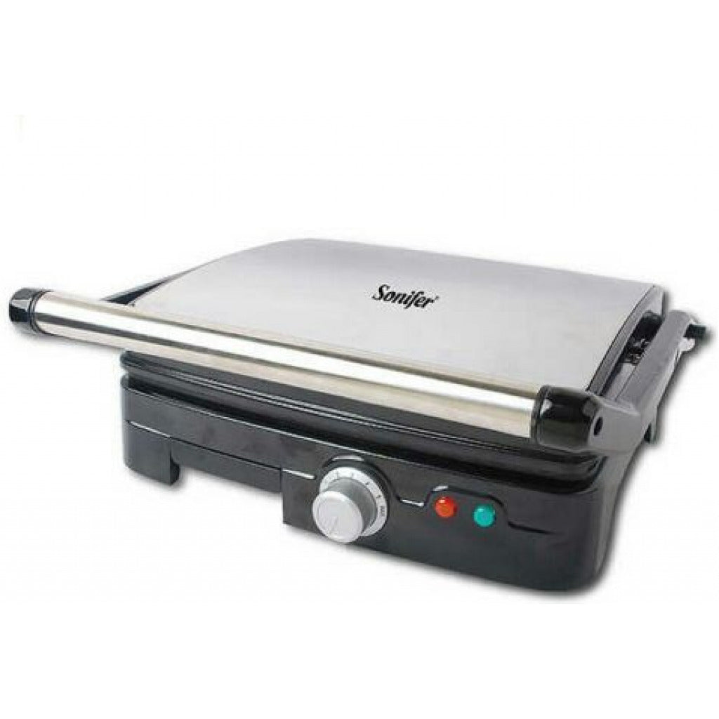 Sonifer Non-Stick Mini Electric Contact Grill Pan Toaster SF-6058 – Black, 2000W