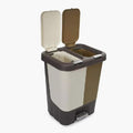 2-in-1 Dual Compartment Pedal Dust Bin – Plastic Trash Can, Push Lid, Rectangular, Multicolour