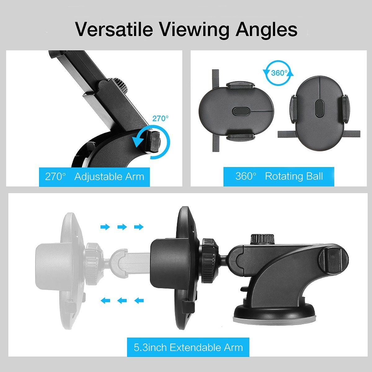 Car Phone Holder Long Rod Telescopic | Dashboard Suction Cup Type – Adjustable Height & Angle for Ultimate Convenience - LIFE STORES UGANDA