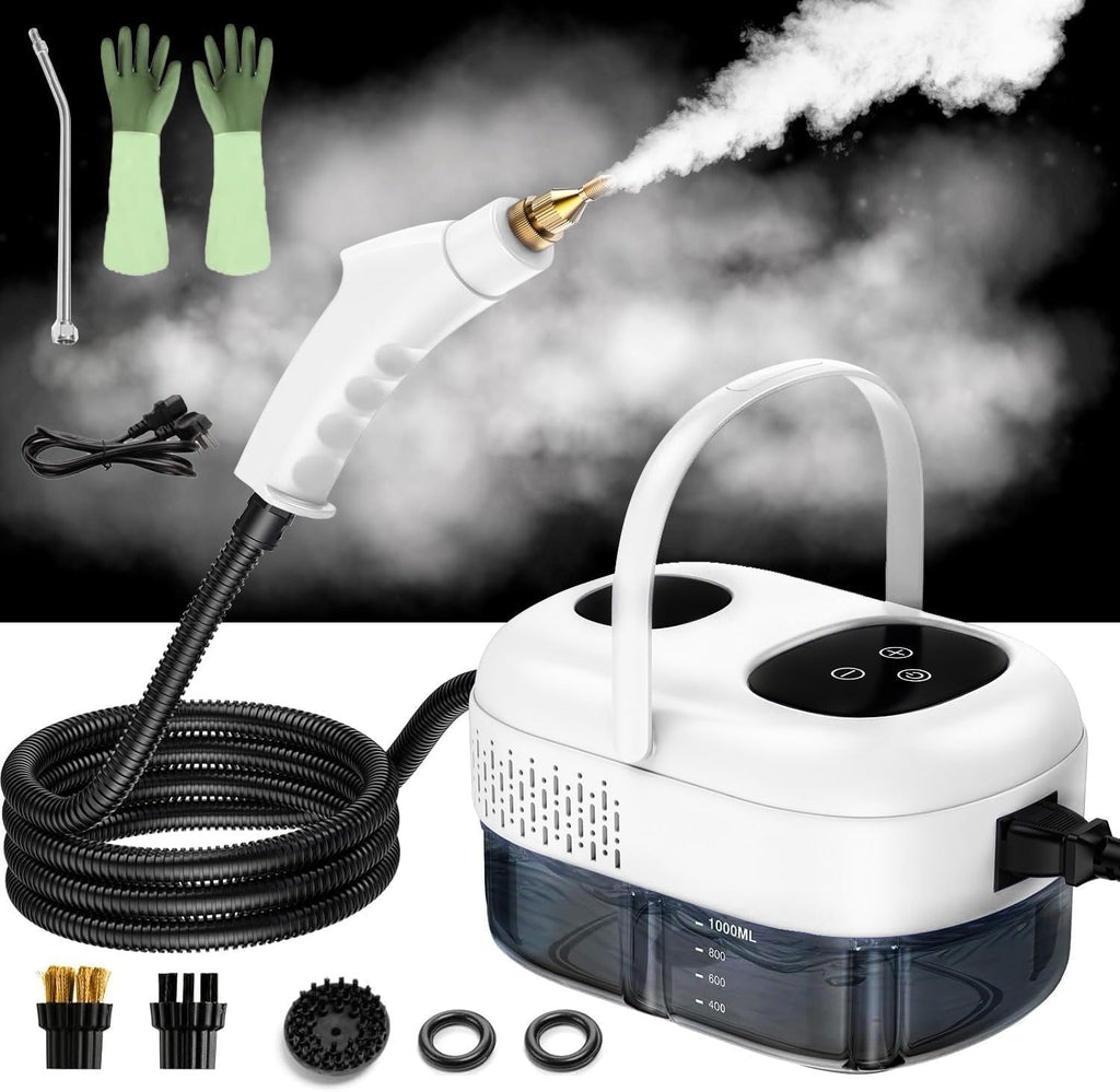 High Pressure Steam Cleaner | 1100ml Handheld Portable Steam Machine with 3 Brushes