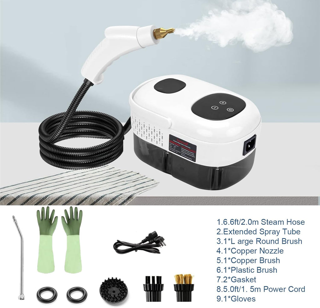 High Pressure Steam Cleaner | 1100ml Handheld Portable Steam Machine with 3 Brushes