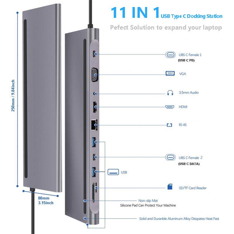 Hub Laptop Expansion Dock – 11in1 Multifunctional Docking Station – The Ultimate Connectivity Solution - LIFE STORES UGANDA