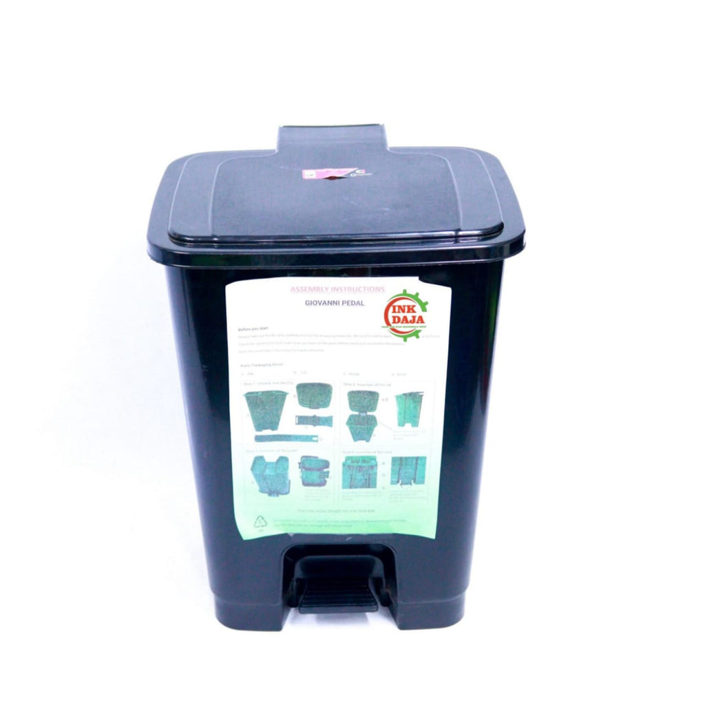 Complast Giovanni 25L Pedal Bin – Large Plastic Trash Can with Lid, Durable Waste Bin, Home & Office