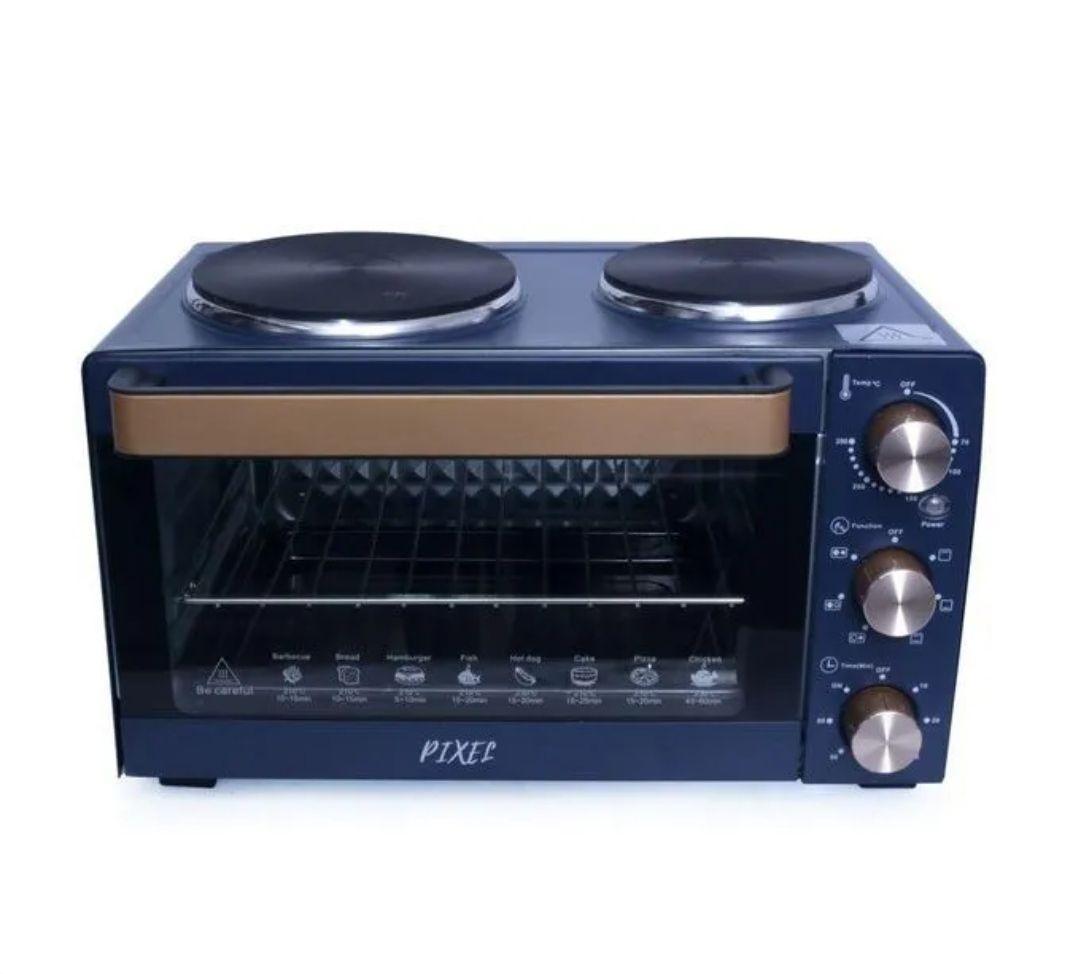 26L PIXEL Mini Oven with 2 Hot Plates – Compact & Versatile! - LIFE STORES UGANDA