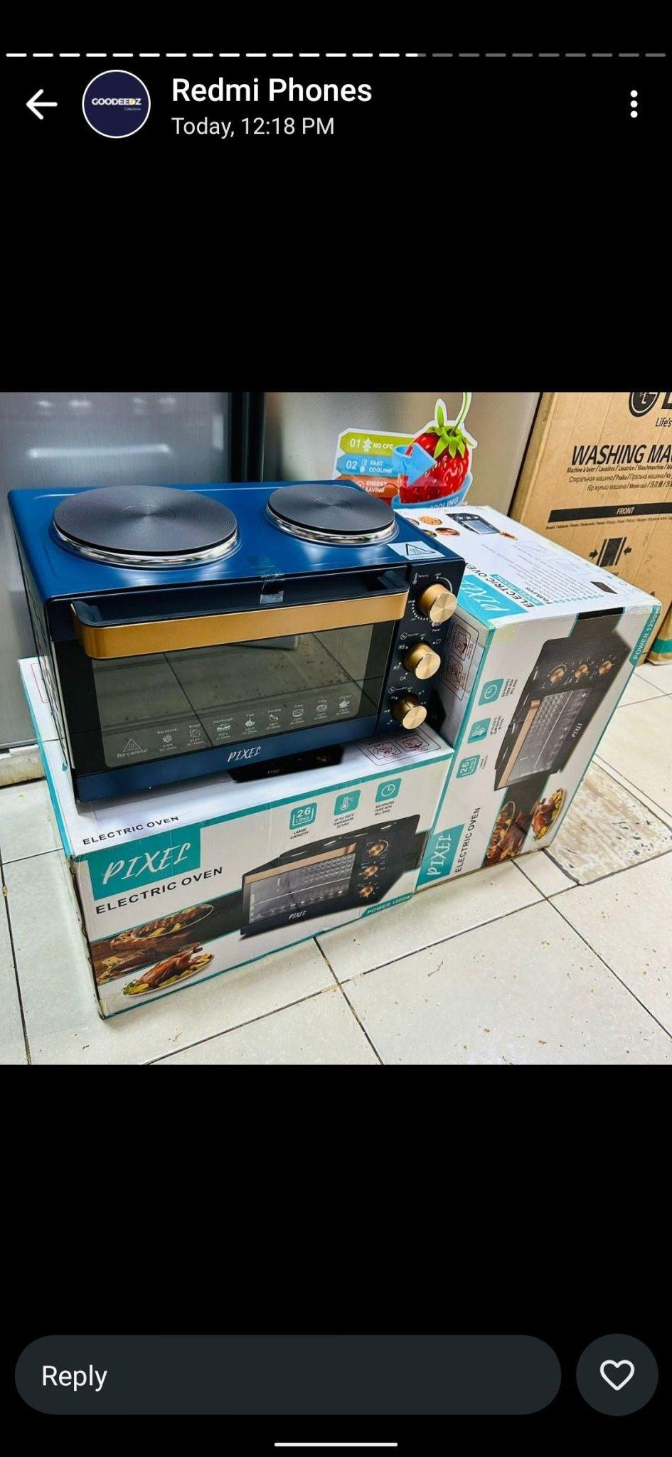 26L PIXEL Mini Oven with 2 Hot Plates – Compact & Versatile! - LIFE STORES UGANDA