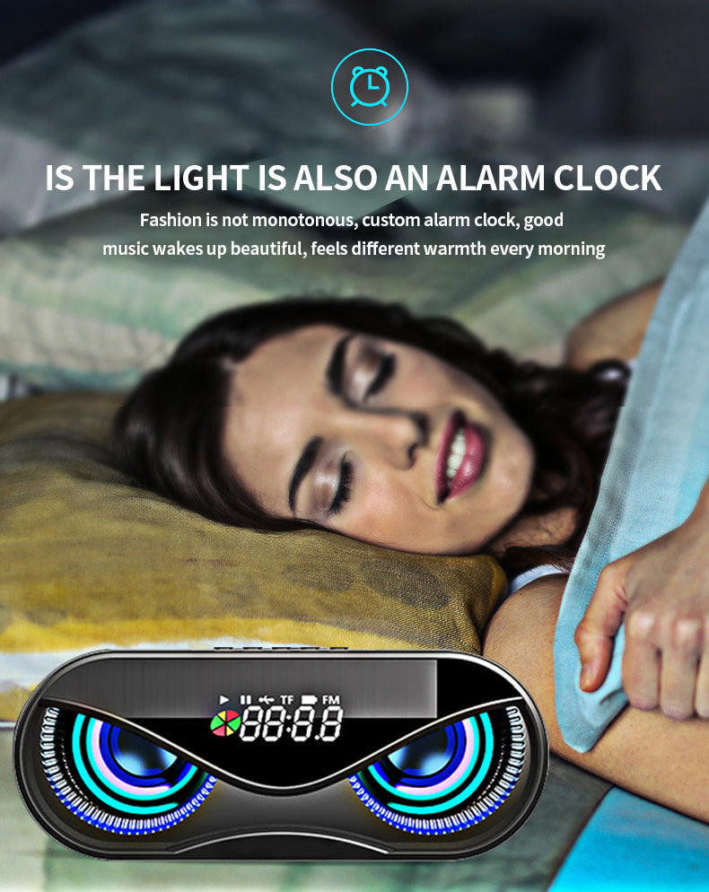 Colorful Lights Bluetooth Speaker with Dual Speakers, Time Display & Alarm Clock – Portable 2500mAh Battery - LIFE STORES UGANDA