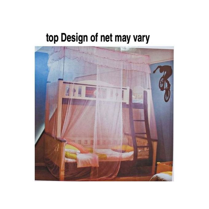 Double Decker Mosquito Net by DECKER NETS - Pink Lace High Quality Fashionable Bed Canopy, 90x190cm for Single Beds
