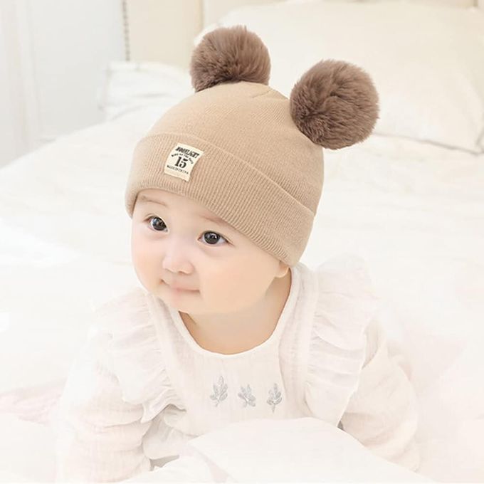 2 Pcs Baby Toddler Winter Hat and Scarf Set | 100% Cotton Knit Earflap Beanie with Pom Pom & Scarf | for Boys & Girls 3M-4 Years