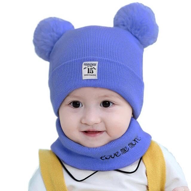 Baby Winter Hat and Scarf Set | Soft Wool Acrylic Monkey Beanie & Neck Scarf | Unisex for Boys & Girls (6 Months - 3 Years)