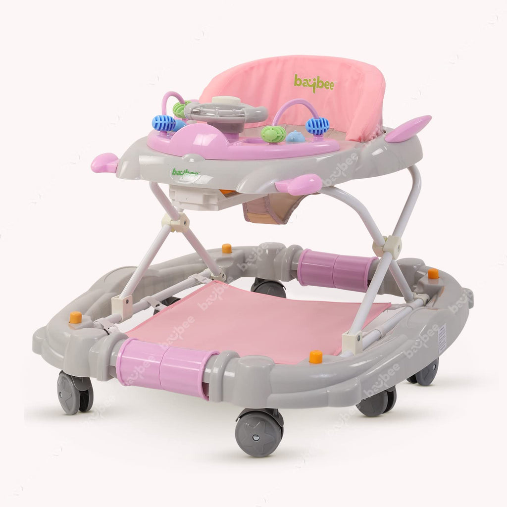 Baybee 2-in-1 Baby Walker with Rocker | 3 Height Adjustable, Foldable & Musical | Activity Walker for Babies 6-18 Months (Up to 10kg)