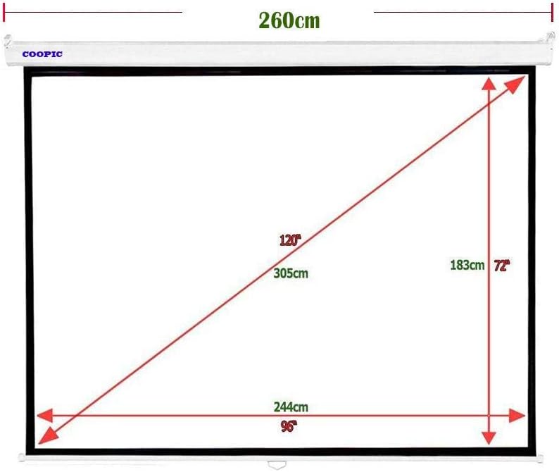 2M Mounted Projector Screen – Wall/Ceiling Pull-Down Manual or Electric Motorized Projection Screen for Home, Office & Cinema Use