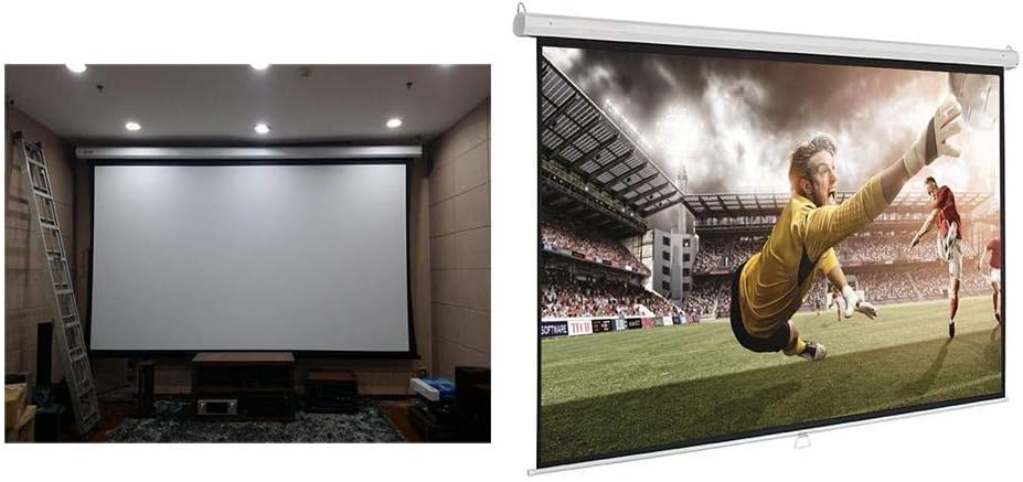 2M Mounted Projector Screen – Wall/Ceiling Pull-Down Manual or Electric Motorized Projection Screen for Home, Office & Cinema Use