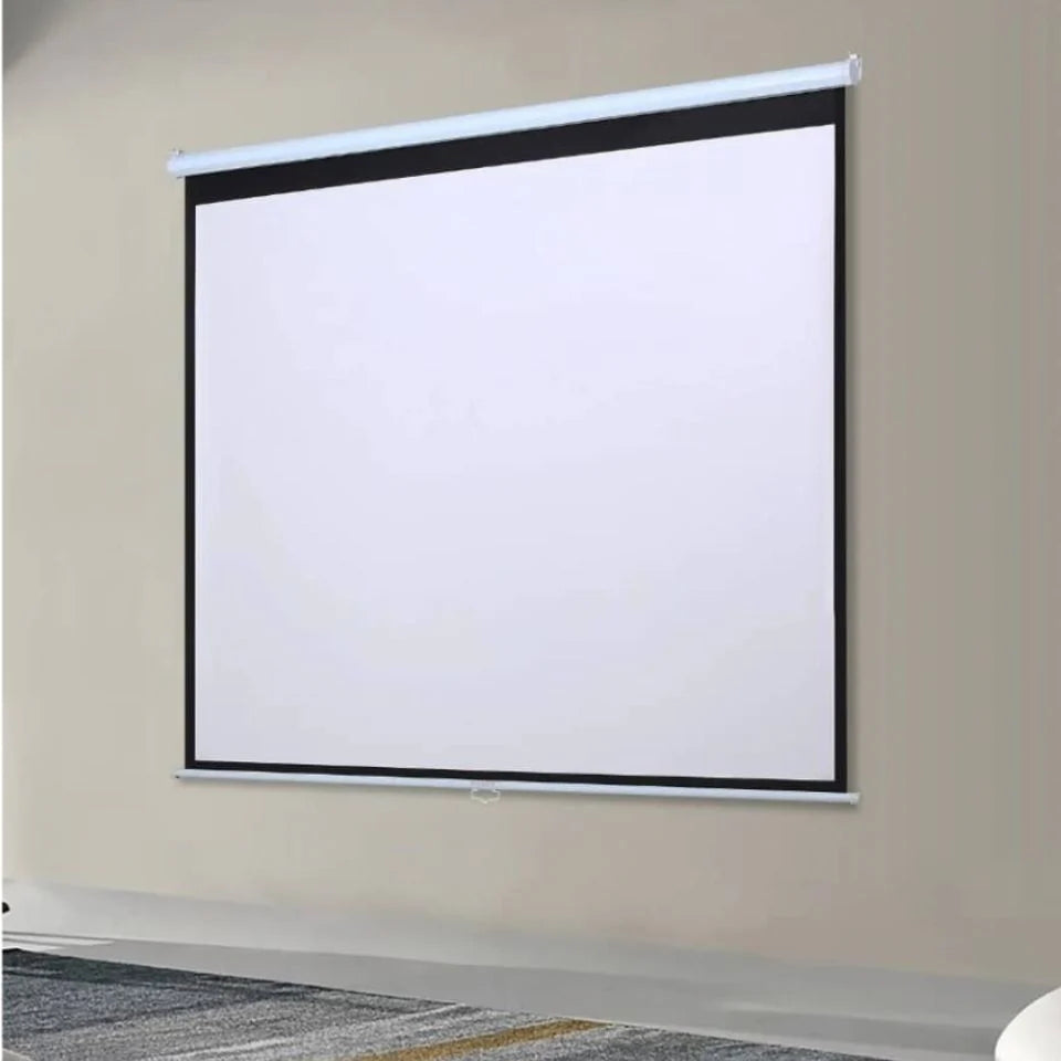 2M Mounted Projector Screen – Wall/Ceiling Pull-Down Manual or Electric Motorized Projection Screen for Home, Office & Cinema Use