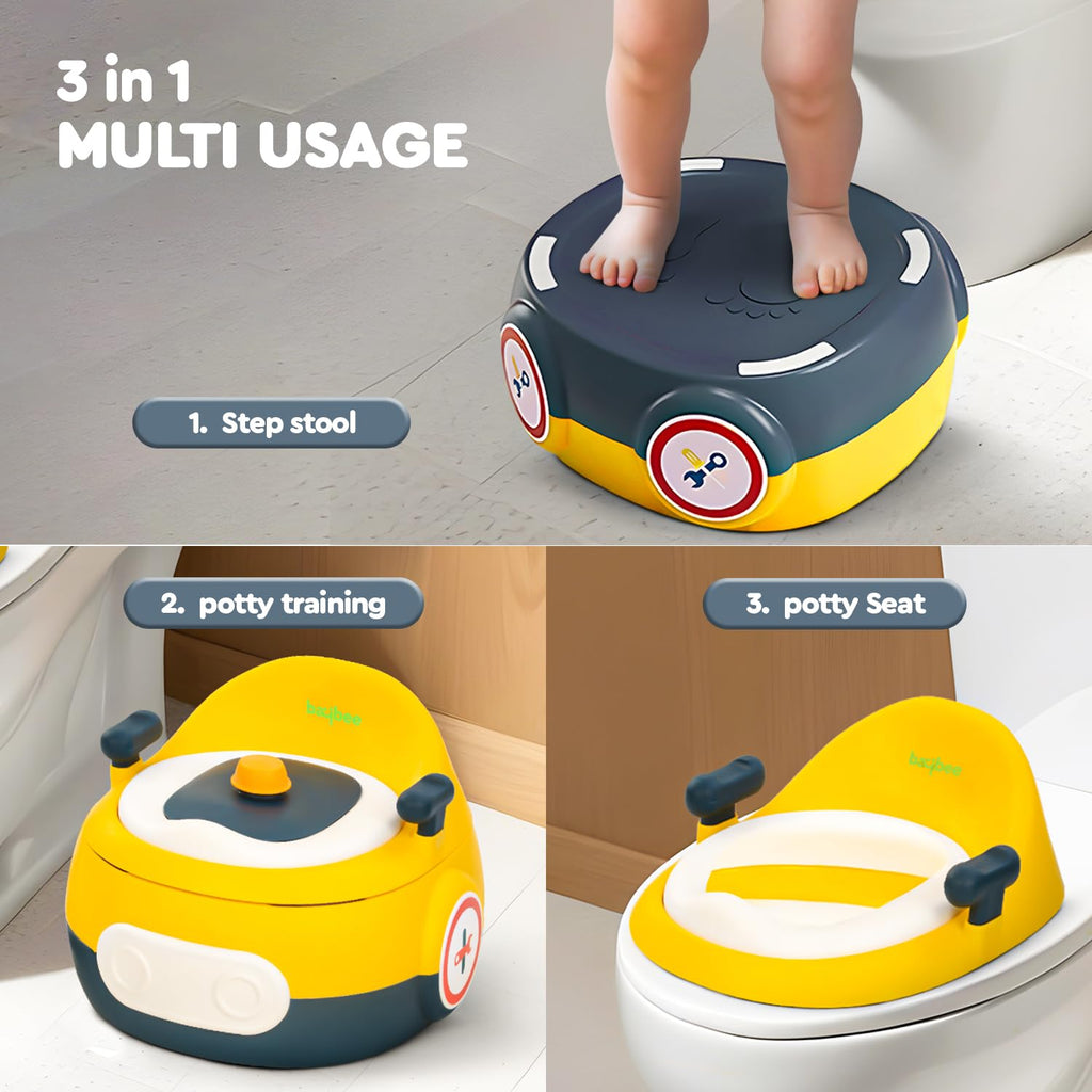 3-in-1 Baby Potty Training Seat | Comfortable & Safe Kids Potty Chair with Anti-Slip Toilet Seat, Removable Pot, Handles & Splash Guard | Potty Seat for Boys & Girls