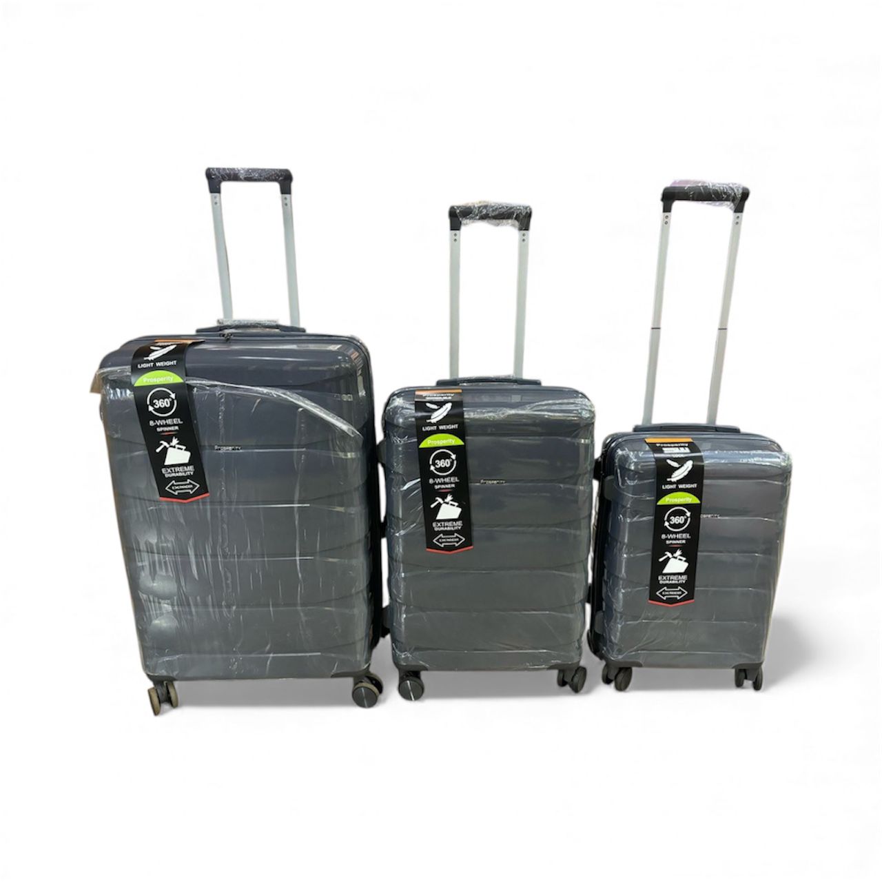 3-in-1 Pure Rubber Luggage Set | Anti-Theft Double Zipper & 8 Spinner Wheels
