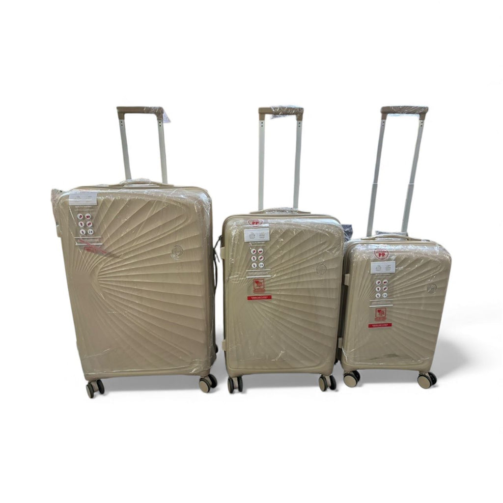 3-in-1 Pure Rubber Luggage Set | Anti-Theft Double Zipper & 8 Spinner Wheels