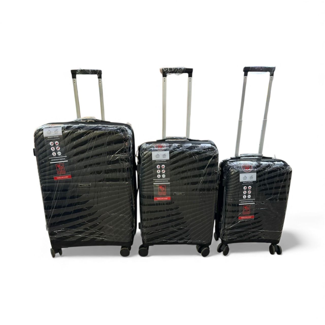 3-in-1 Pure Rubber Luggage Set | Anti-Theft Double Zipper & 8 Spinner Wheels