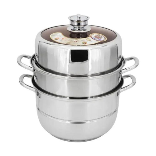 3-Layer Food Steamer 28cm Electric Multi-Tier Food Steaming Cooker with Timer – Healthy Cooking Appliance