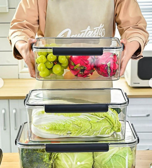 3-Piece Acrylic Glass Storage Containers – Durable & Stylish Kitchen Organization - LIFE STORES UGANDA