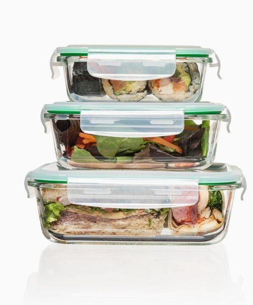 3-Piece Glass Food Storage Bowls with White Lids – Safe, Durable & Leak-Proof - LIFE STORES UGANDA