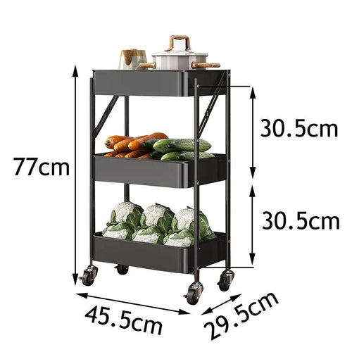 3-Tier Collapsible Storage Rack – Multi-Purpose Utility Organizer - LIFE STORES UGANDA
