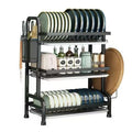 3-Tier Dish Drying Rack – Large Capacity, Rust-Resistant Metal Frame, Removable Drip Tray & Utensil Holder