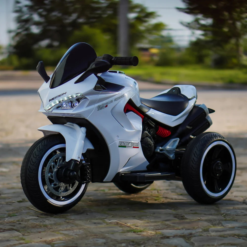Kinderauto SuperSpeed Electric Motorcycle for Kids 2-5 | 12V, 70W Motor, LED Wheels, Bluetooth Music | Ride-On Toy with Rechargeable Battery