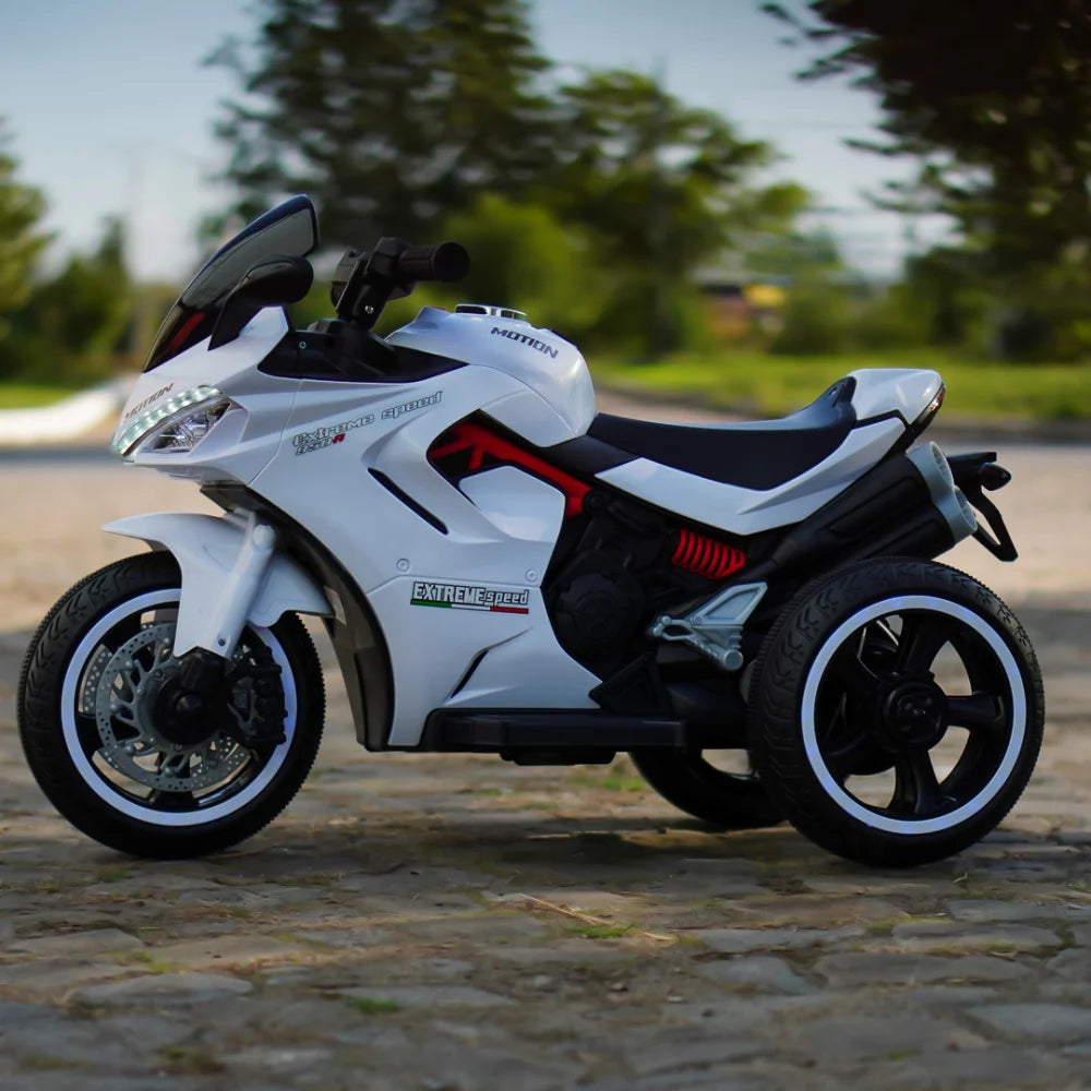 Kinderauto SuperSpeed Electric Motorcycle for Kids 2-5 | 12V, 70W Motor, LED Wheels, Bluetooth Music | Ride-On Toy with Rechargeable Battery