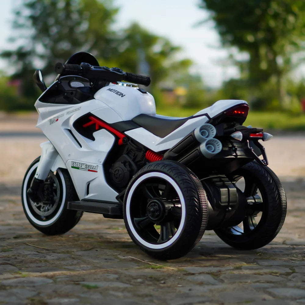 Kinderauto SuperSpeed Electric Motorcycle for Kids 2-5 | 12V, 70W Motor, LED Wheels, Bluetooth Music | Ride-On Toy with Rechargeable Battery