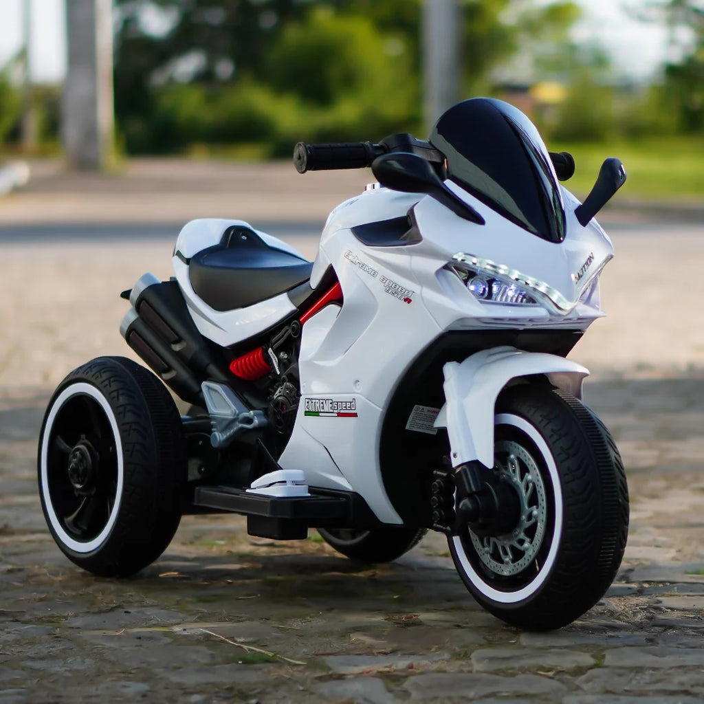 Kinderauto SuperSpeed Electric Motorcycle for Kids 2-5 | 12V, 70W Motor, LED Wheels, Bluetooth Music | Ride-On Toy with Rechargeable Battery