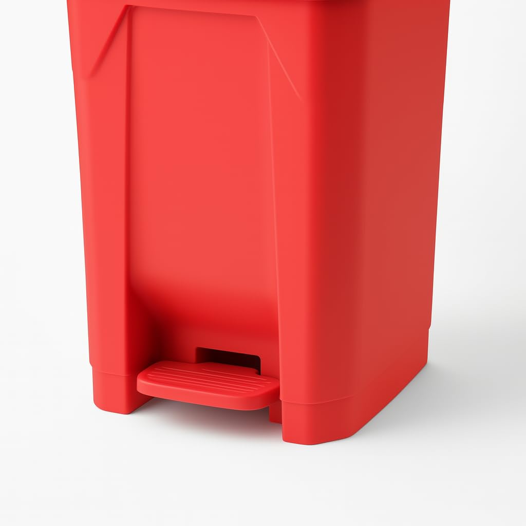30L Pedal Trash Bin – Durable Plastic Dustbin with Lid, Hands-Free Foot Pedal Waste Bin for Kitchen & Office