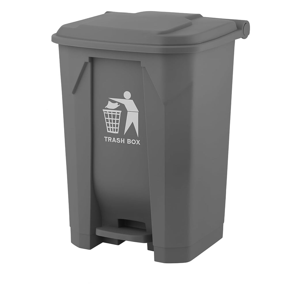 30L Pedal Trash Bin – Durable Plastic Dustbin with Lid, Hands-Free Foot Pedal Waste Bin for Kitchen & Office
