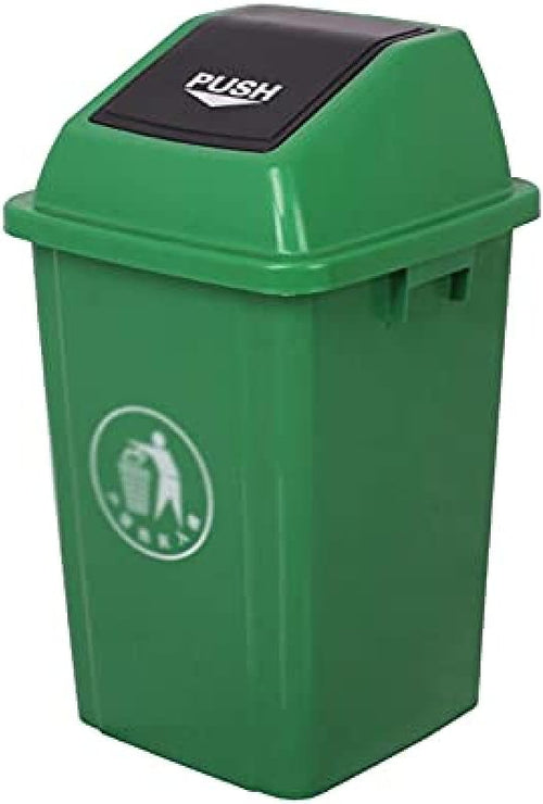 30L Slim Trash Bin with Lid – Plastic Push-Top Garbage Can, Space-Saving Household & Recycling Bin