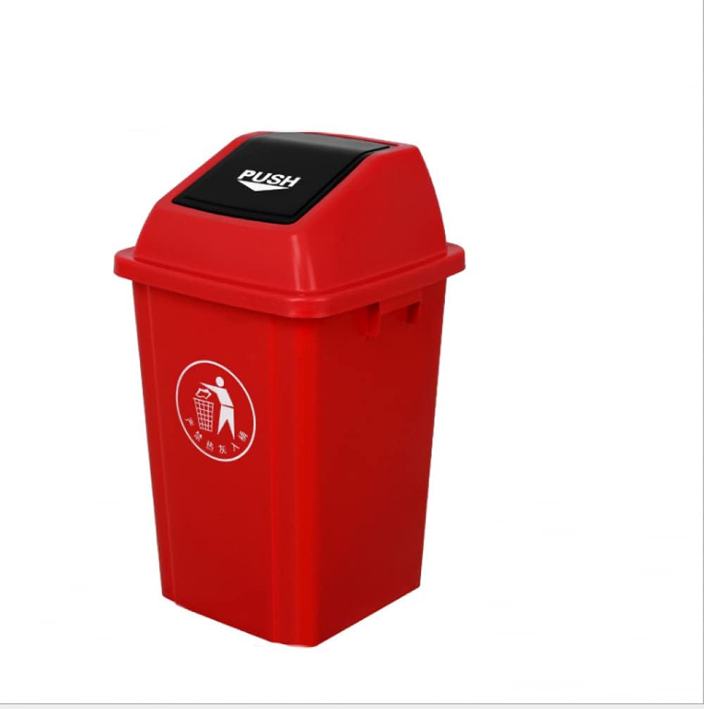 30L Slim Trash Bin with Lid – Plastic Push-Top Garbage Can, Space-Saving Household & Recycling Bin