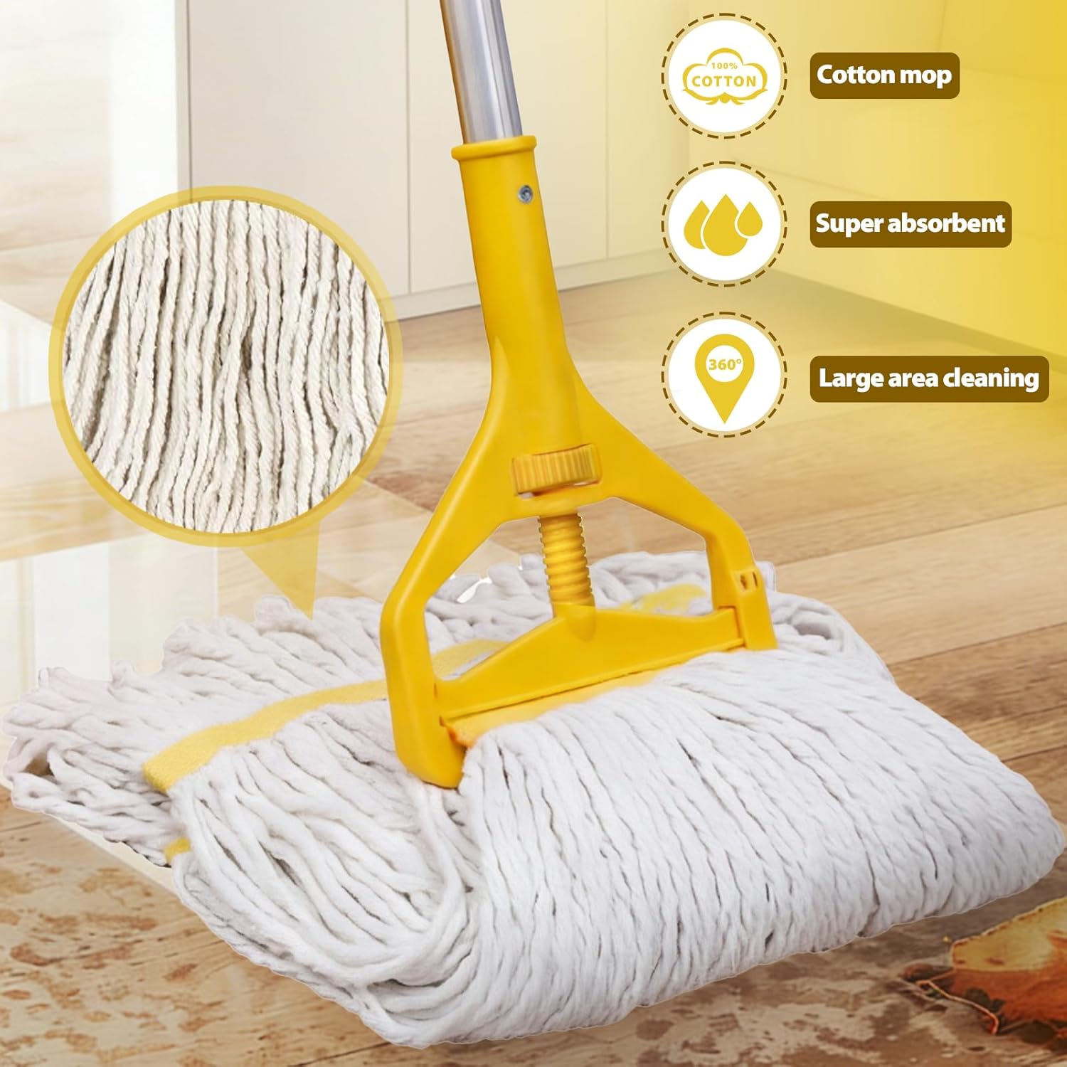 Heavy-Duty 32L Mop Bucket – Side-Press Wringer, Wheels & Industrial Mop for Fast, Efficient Cleaning