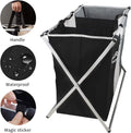 3-Section Laundry Basket – Foldable Hamper with Waterproof Oxford Bags